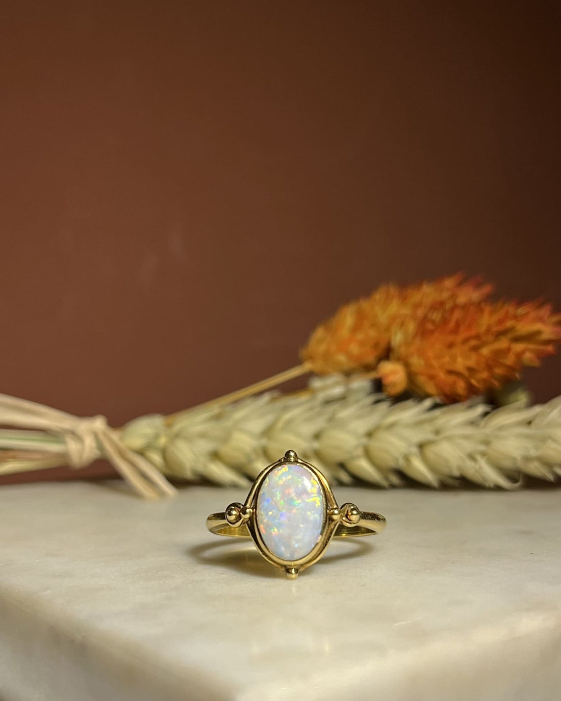 Bague vintage Opale 1 carat &quot;Oprah&quot;