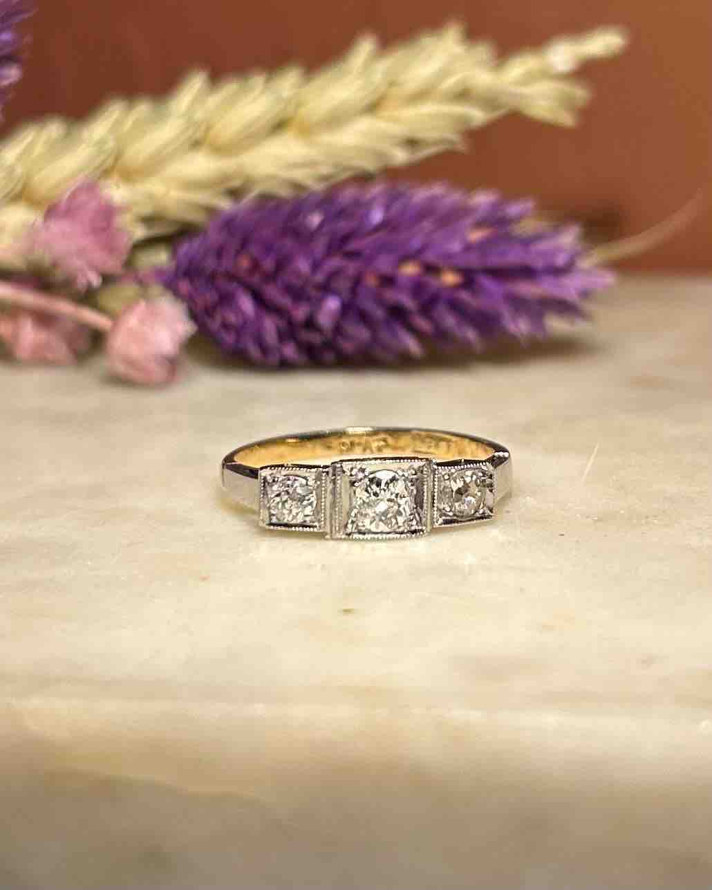 Bague Vintage Art-Déco Diamants "Candice"