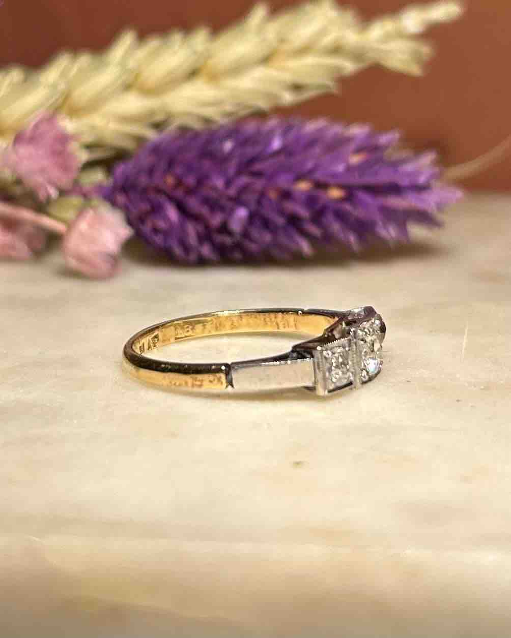 Bague Vintage Art-Déco Diamants "Candice"