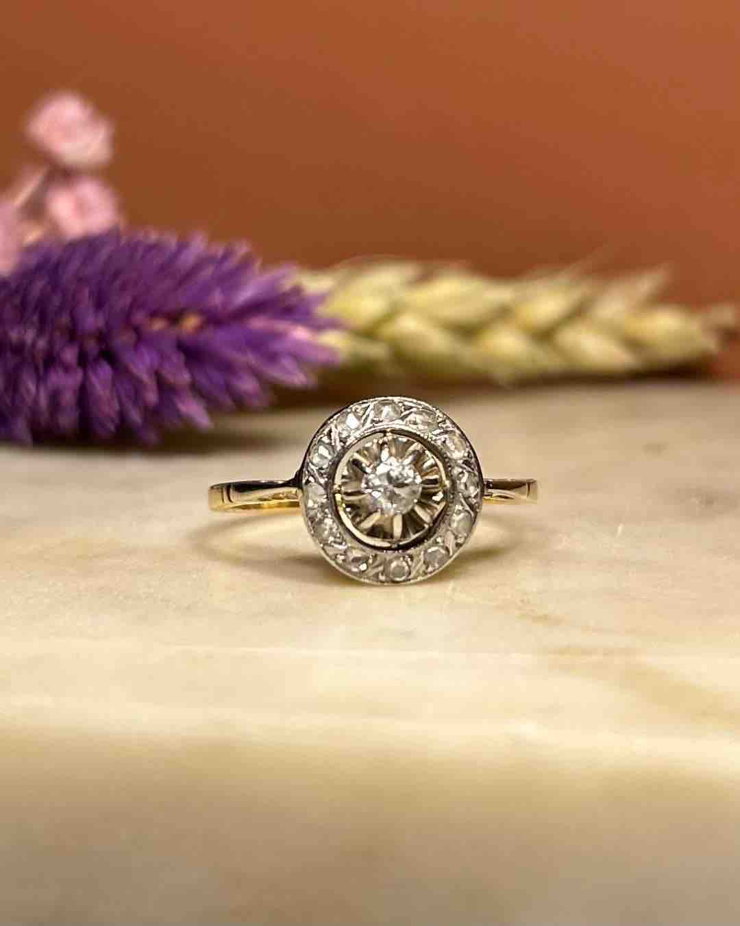 Bague Vintage Art-Déco Diamants "Mélodie"