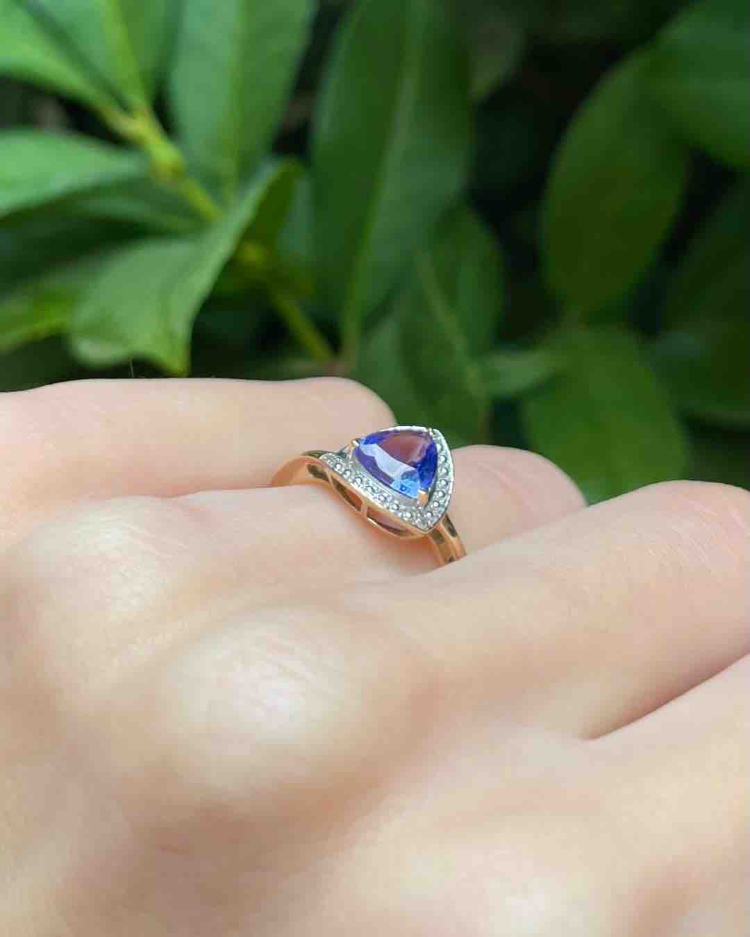 Bague Vintage Tanzanite &amp; Diamants &quot;Jessy&quot;