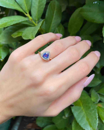 Bague Vintage Tanzanite &amp; Diamants &quot;Jessy&quot;