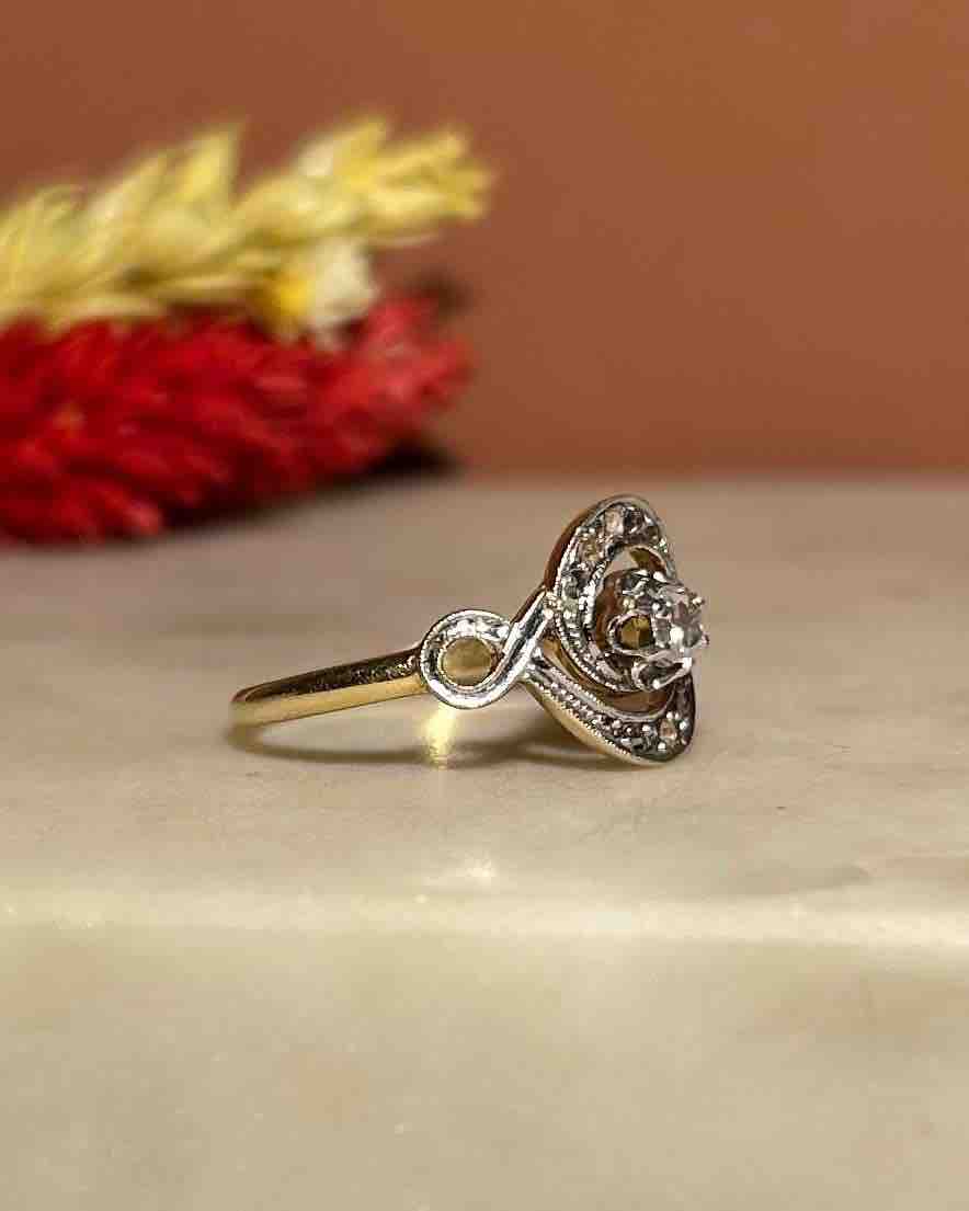Bague Vintage Tourbillon Diamants "Dalina"