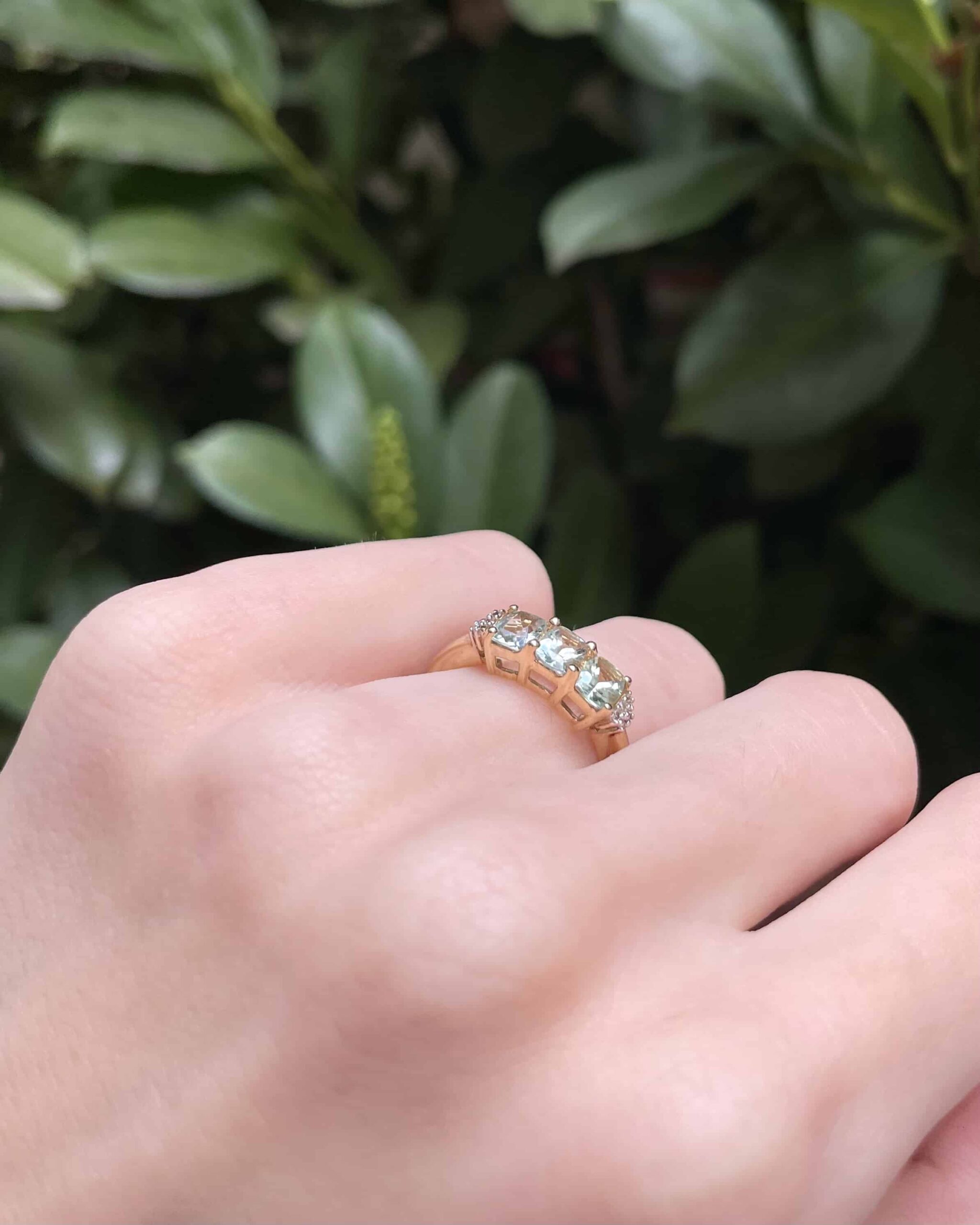 Bague Trilogie Aigues-marines &amp; Diamants "Saylor"