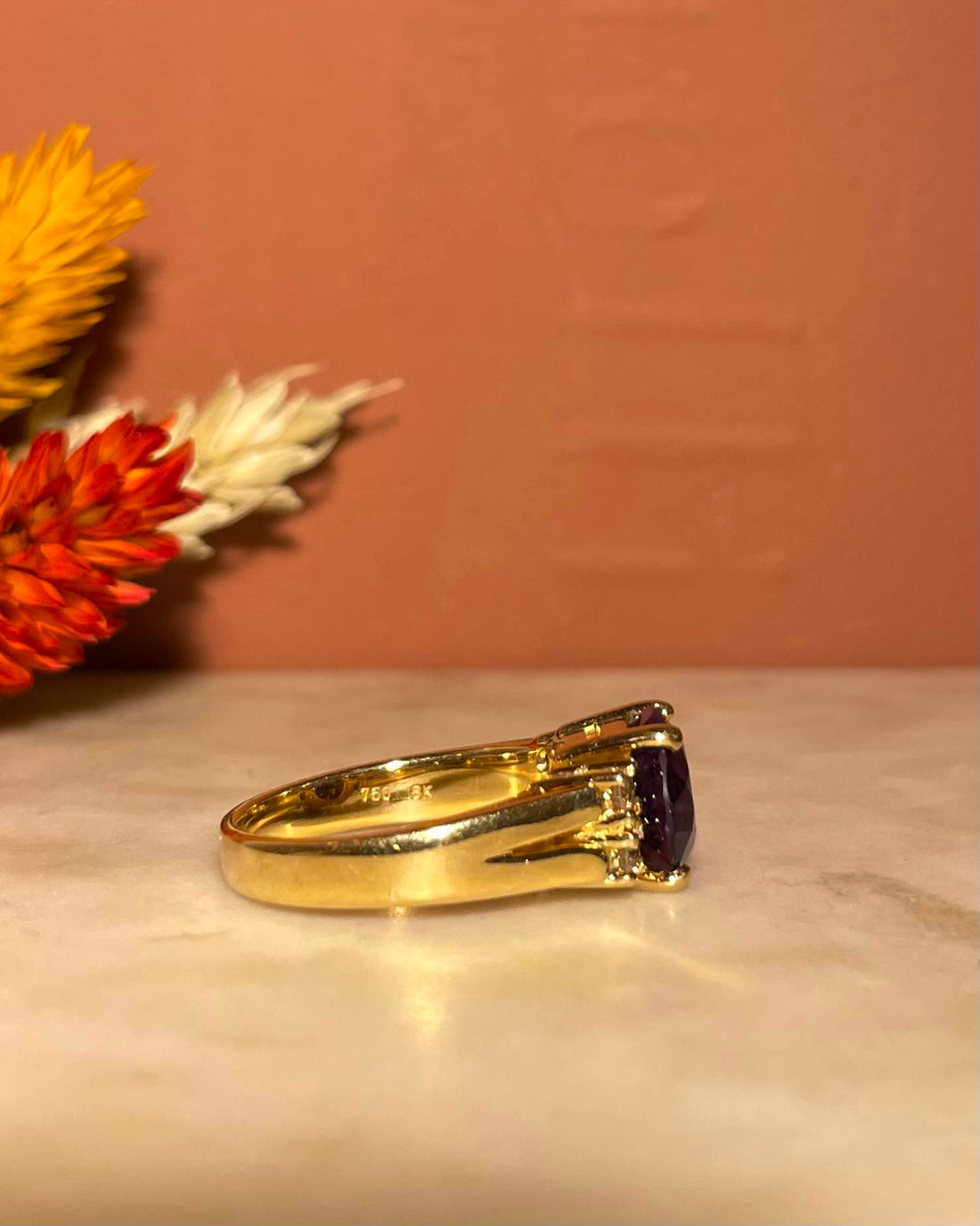 Bague Vintage Améthyste 4 Carats &amp; Diamants &quot;Shay&quot;