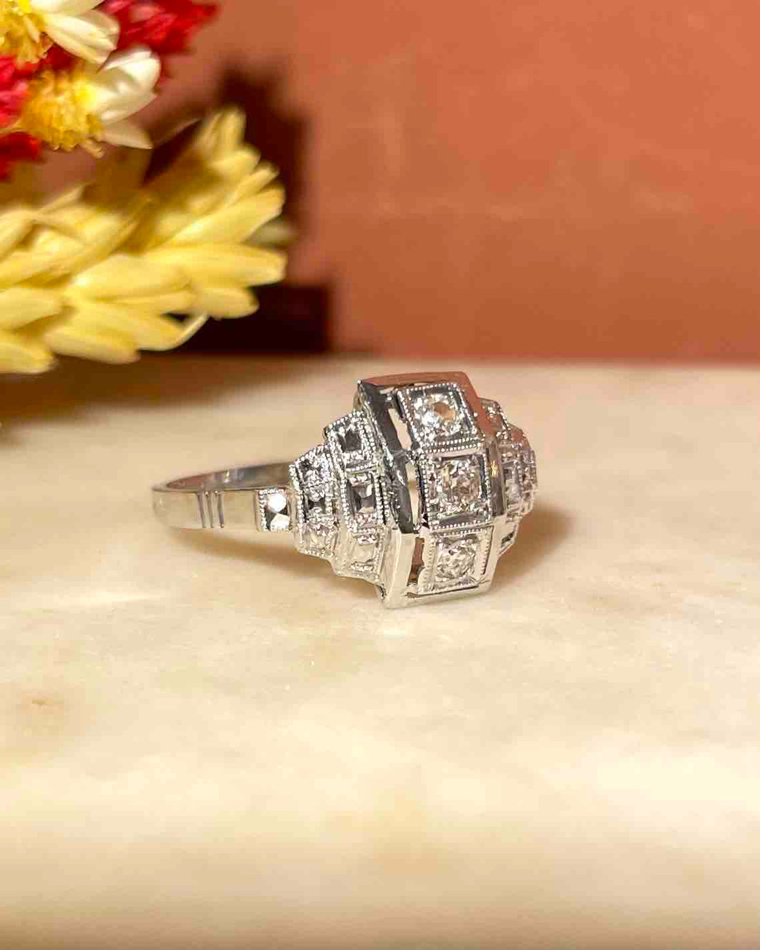 Bague Art-déco Diamants &quot;Jess&quot;