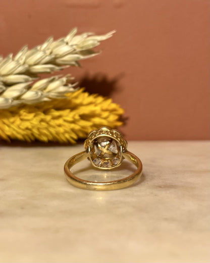 Bague Art-Déco Perle &amp; 10 Diamant &quot;Magnolia&quot;