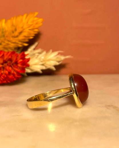 Vintage Carnelian Cabochon Ring 4.70 Carats &quot;Kirane&quot;