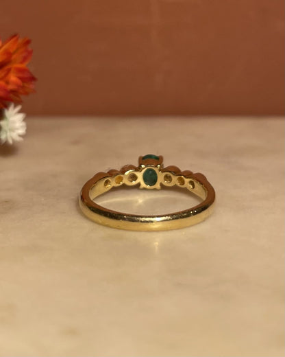 Bague Solitaire Emeraude &amp; Diamants &quot;Dua&quot;