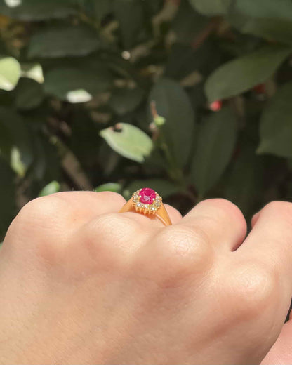 Bague Marguerite Rubis 0.90 carat &amp; Diamants &quot;Aglaé&quot;