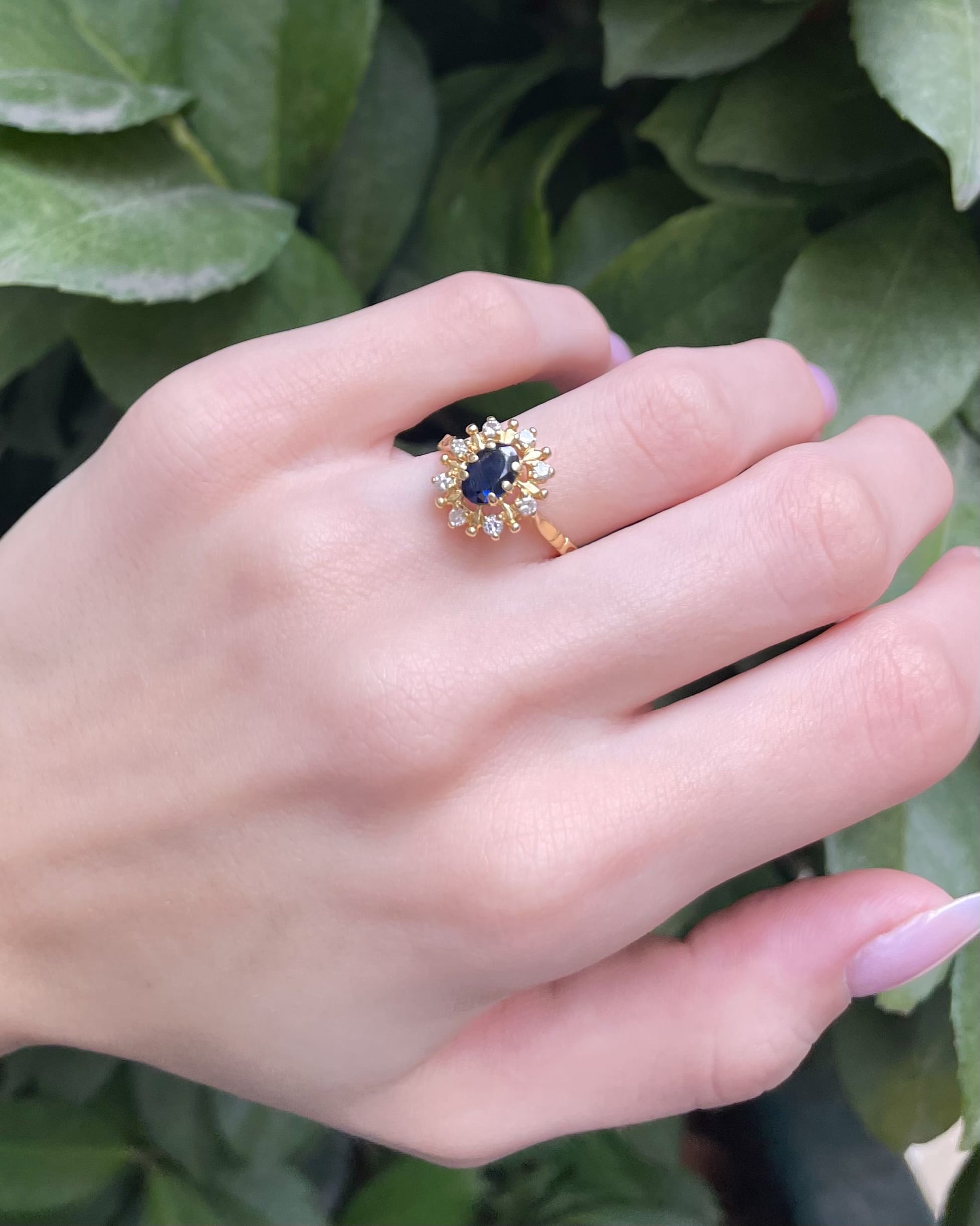 Bague Marguerite Saphir &amp; Diamants "Hélios"
