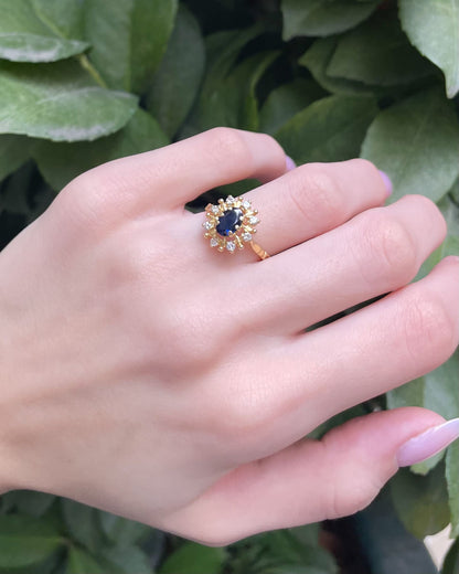 Bague Marguerite Saphir &amp; Diamants &quot;Hélios&quot;