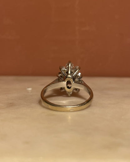 1 Carat Sapphire &amp;amp; 10 Diamond Daisy Ring &quot;Zareya&quot;