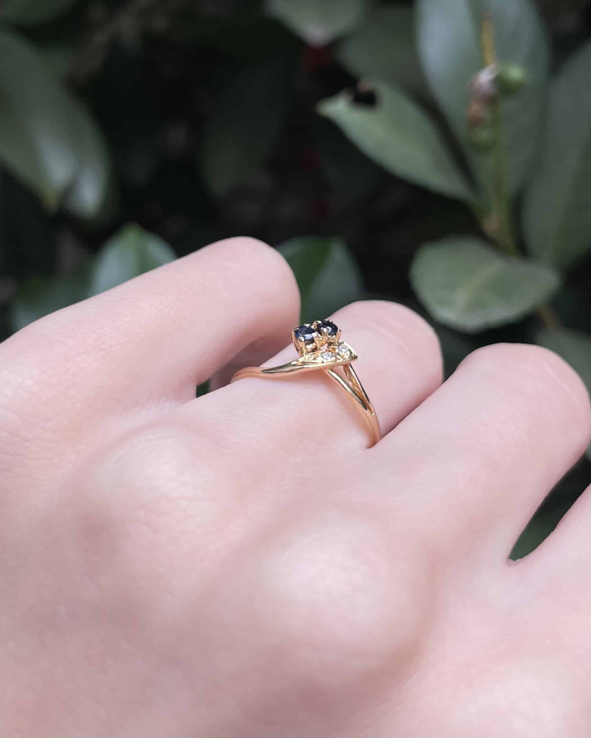 Bague Toi et Moi Saphirs &amp; Diamant "Linea"