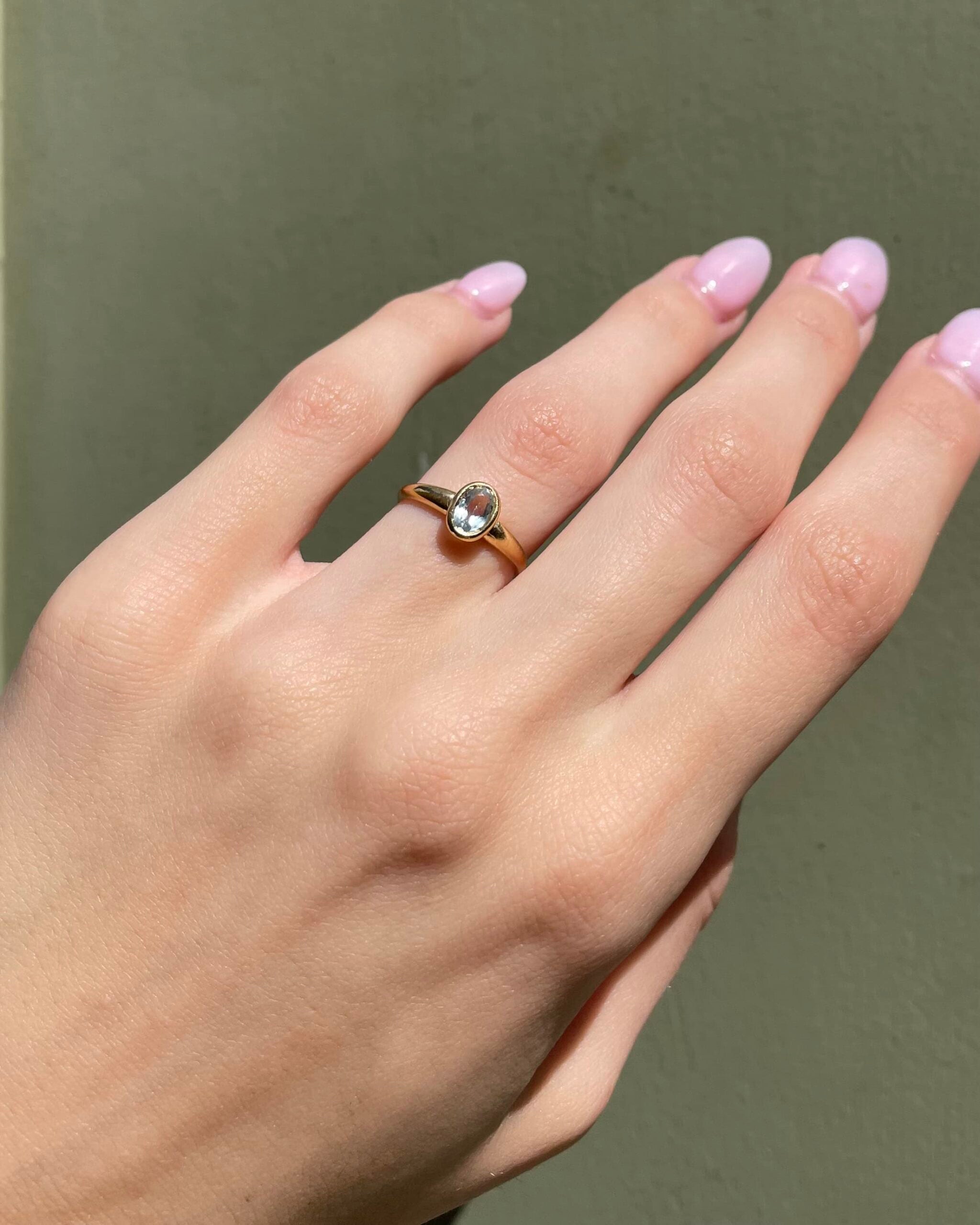 "Kimia" 0.35 carat Aquamarine Solitaire Ring