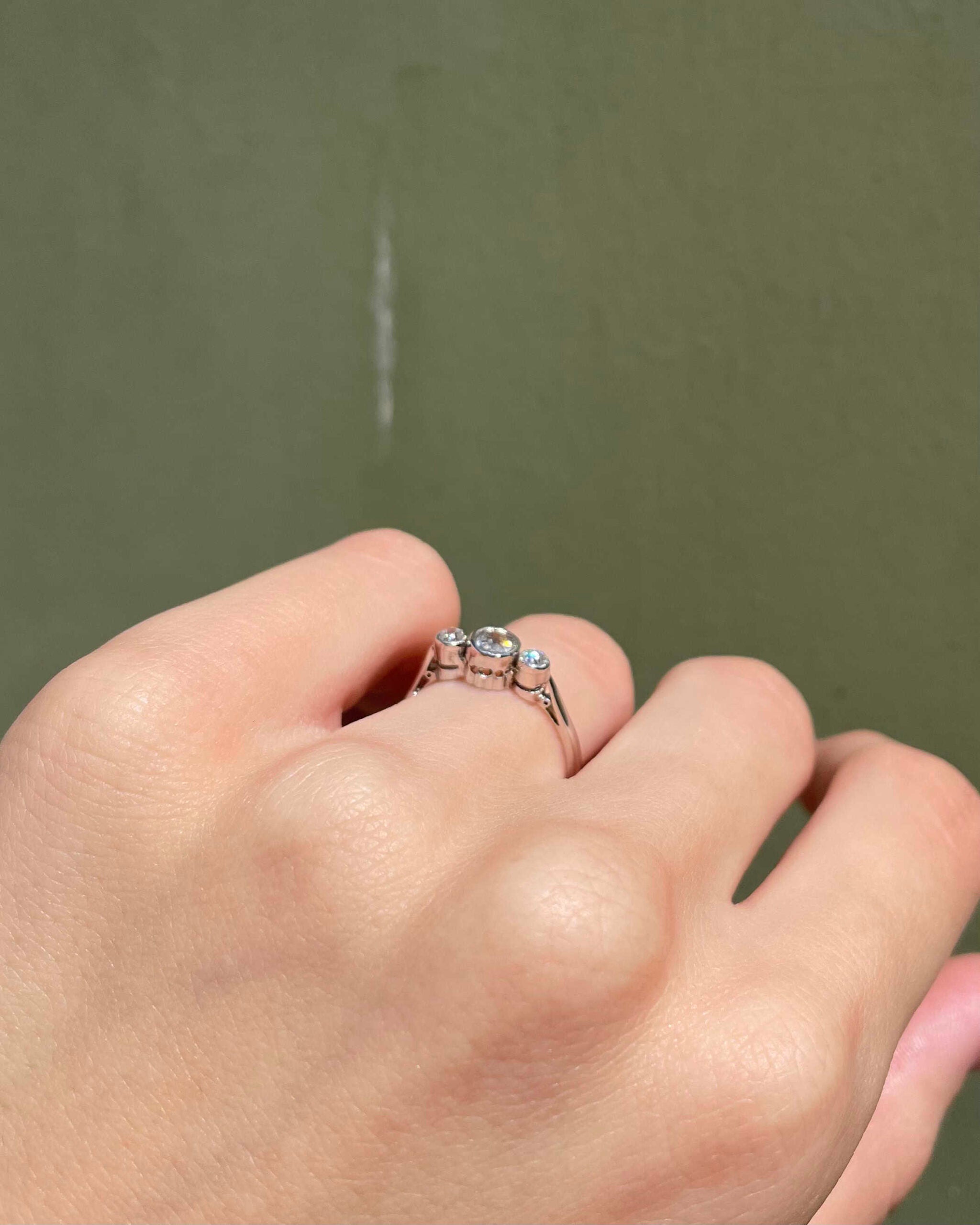 Anillo trilogía de diamantes "Laure" de 0,30 quilates