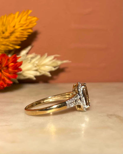 Bague Style Art-Déco Turkizite 1.90 carat &amp; 46 Diamants &quot;Reign&quot;