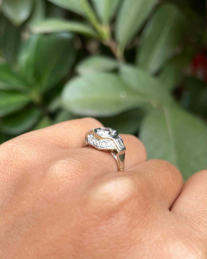 Bague Art-déco Diamants 0.92 carat &quot;Lohan&quot;