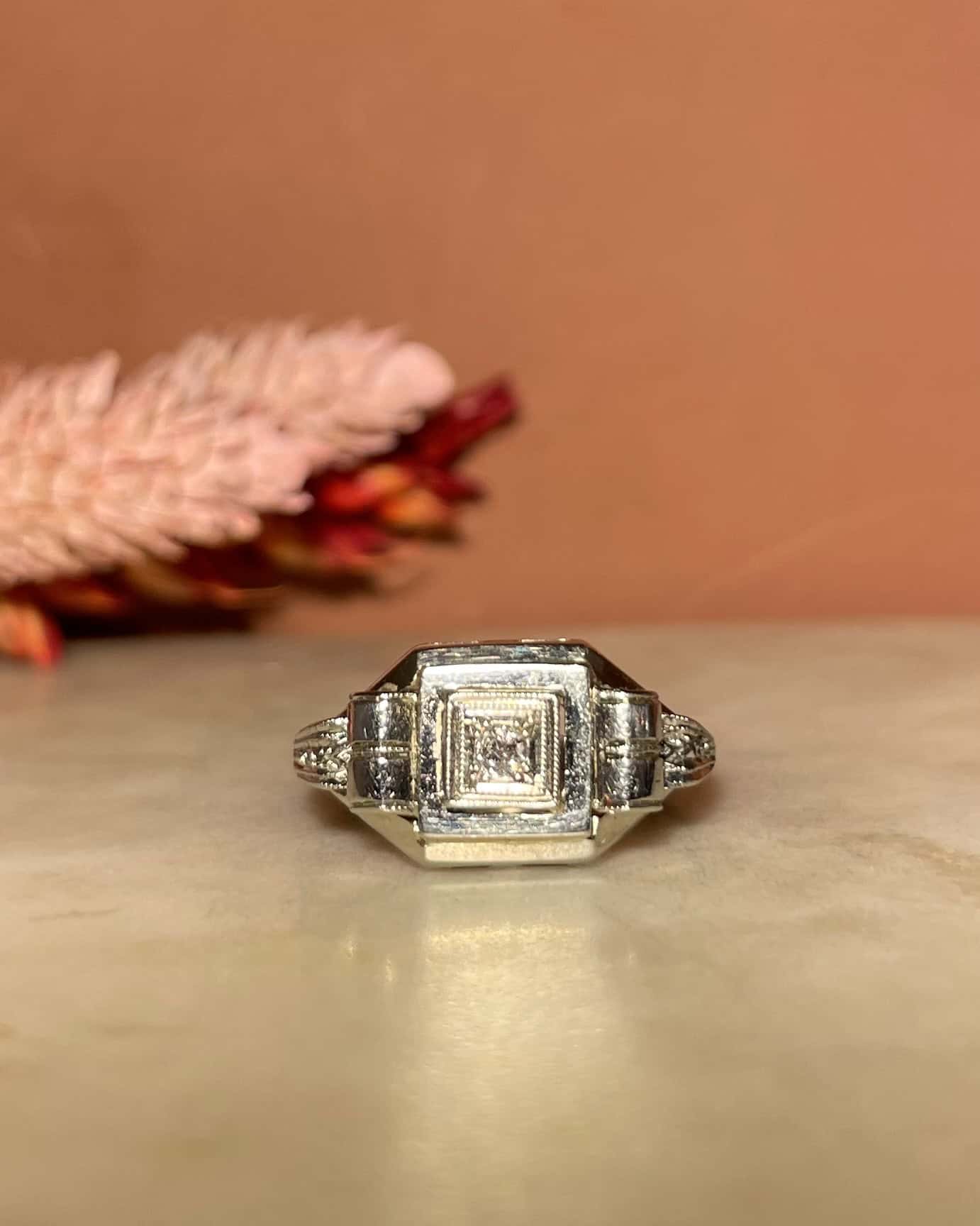 Anillo de tanque de diamantes Art Déco "Odyle"