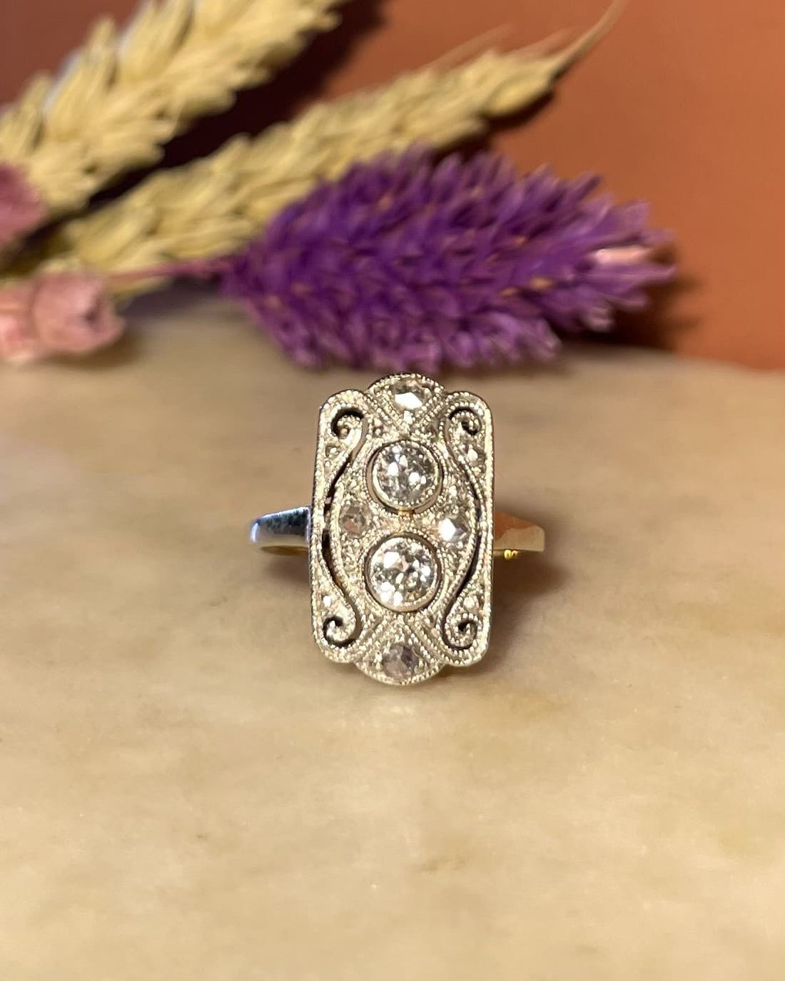 Bague Art-déco Diamants 0.30 carat &quot;Darcy&quot;