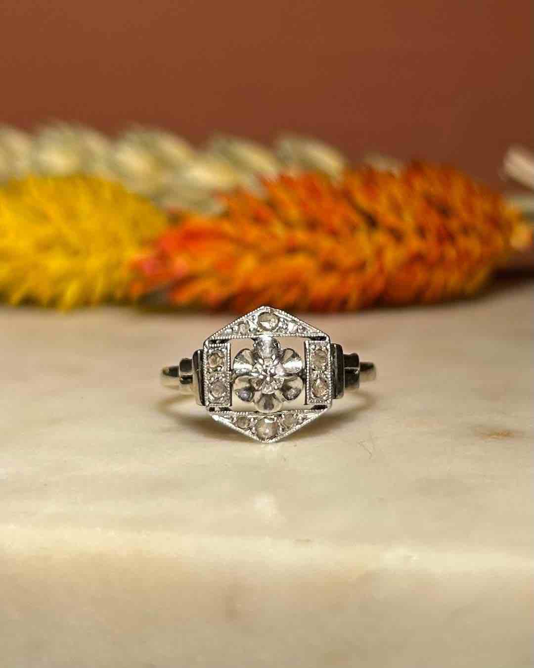 Bague Art-déco Diamants &quot;Raffaela&quot;