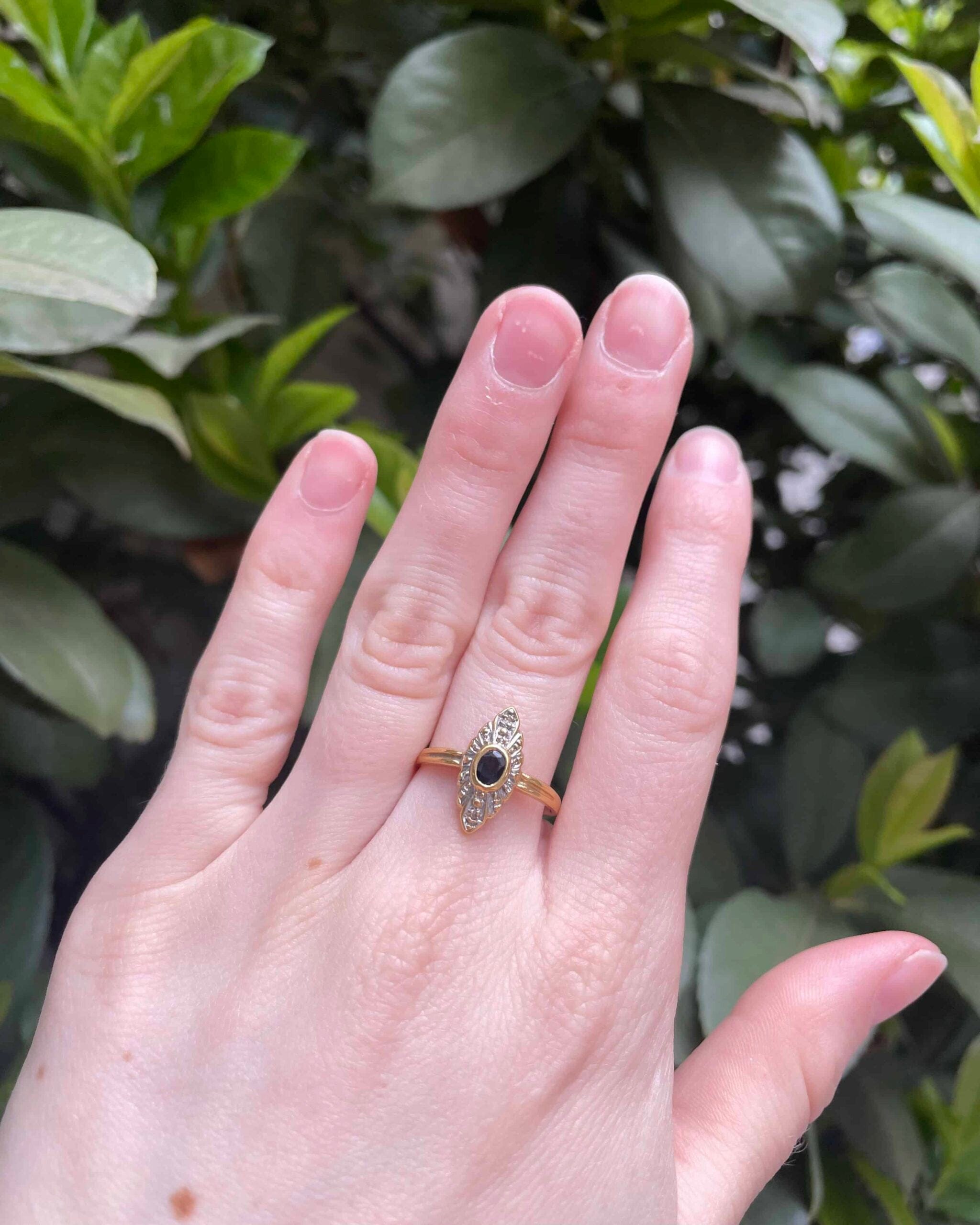 Bague Marquise Saphir &amp; Diamants "Monsee"