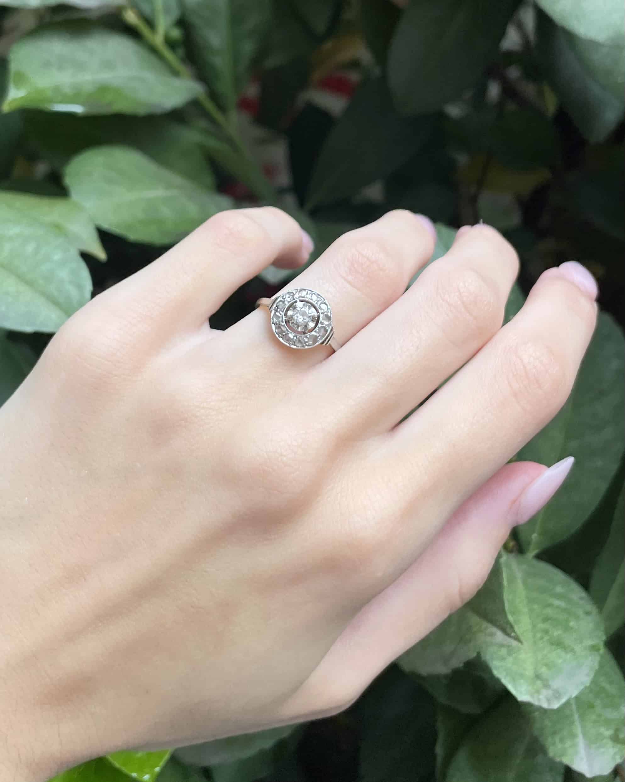 Bague Art-déco 13 Diamants &quot;Uriah&quot;