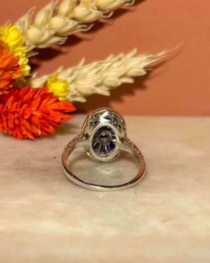 Bague Art-Déco 12 Saphirs &amp; 23 Diamants &quot;Clarance&quot;