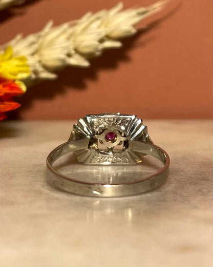 Bague Tank Art-Déco Saphir Rose &quot;Danitsa&quot;