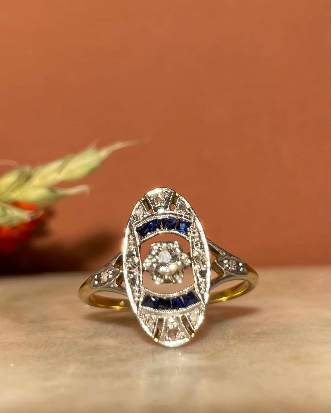 Bague Art-Déco Saphirs &amp; Diamants &quot;Milena&quot;