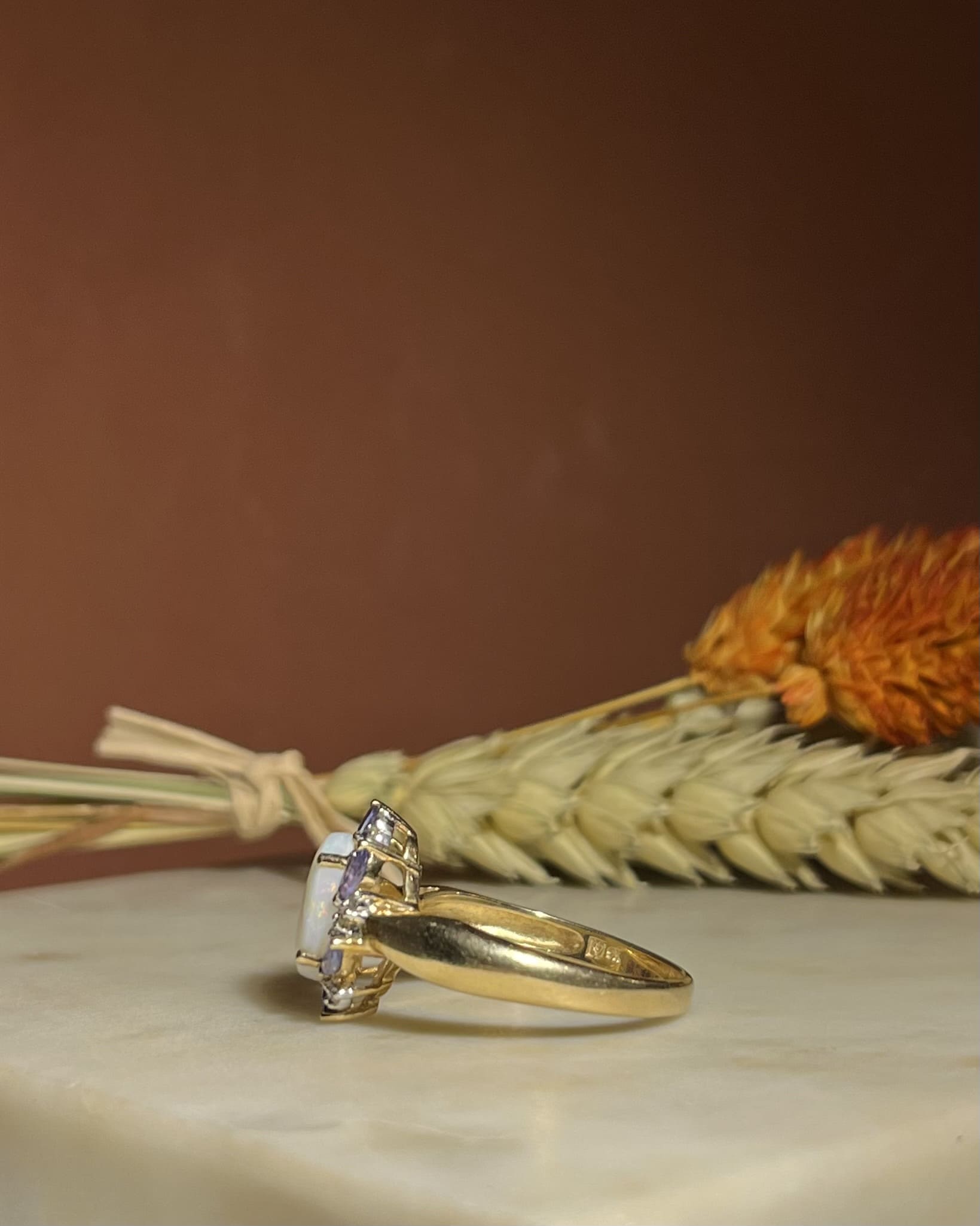 "Esmée" Opal, Tanzanite &amp;amp; Diamond Ring 