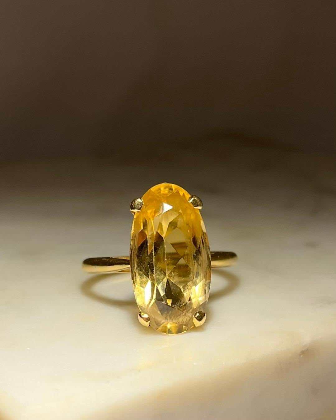 Anillo cóctel de citrino “Bahía”