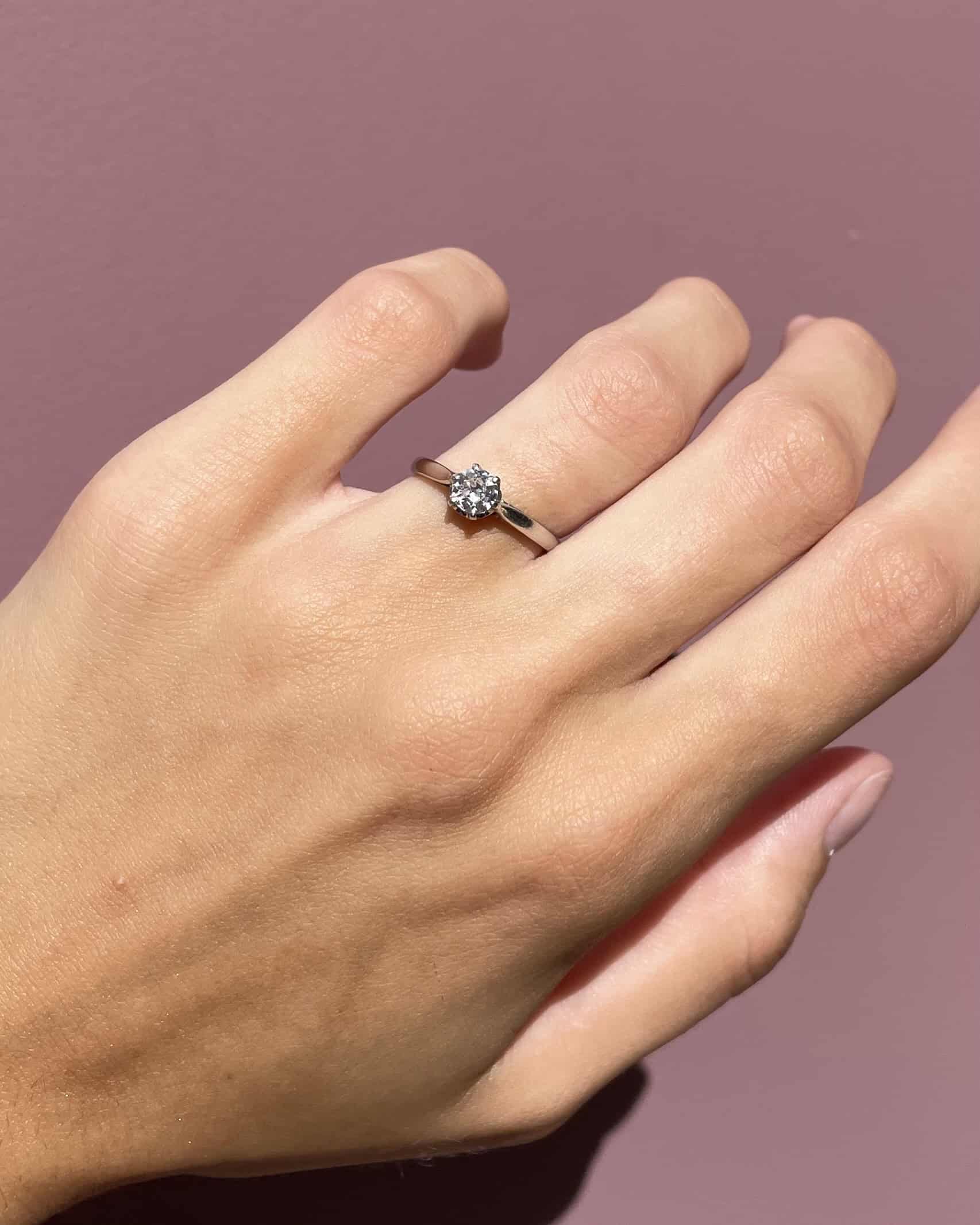Bague vintage solitaire diamant 0.48 carat &quot;Paloma&quot;