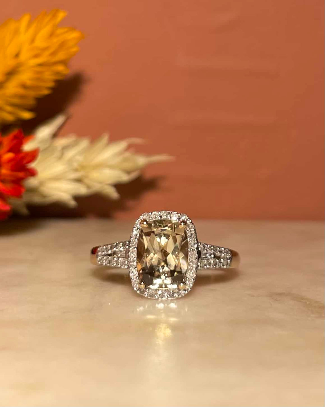 Bague Style Art-Déco Turkizite 1.90 carat &amp; 46 Diamants &quot;Reign&quot;