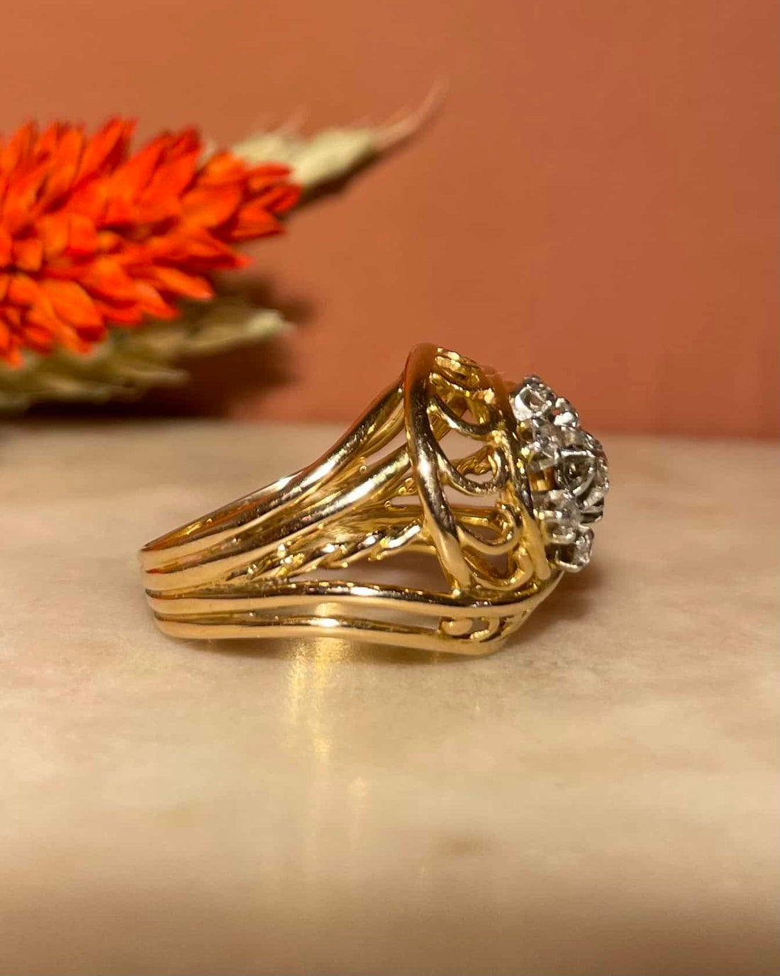 Bague Dôme Art-déco Diamants &quot;Megan&quot;