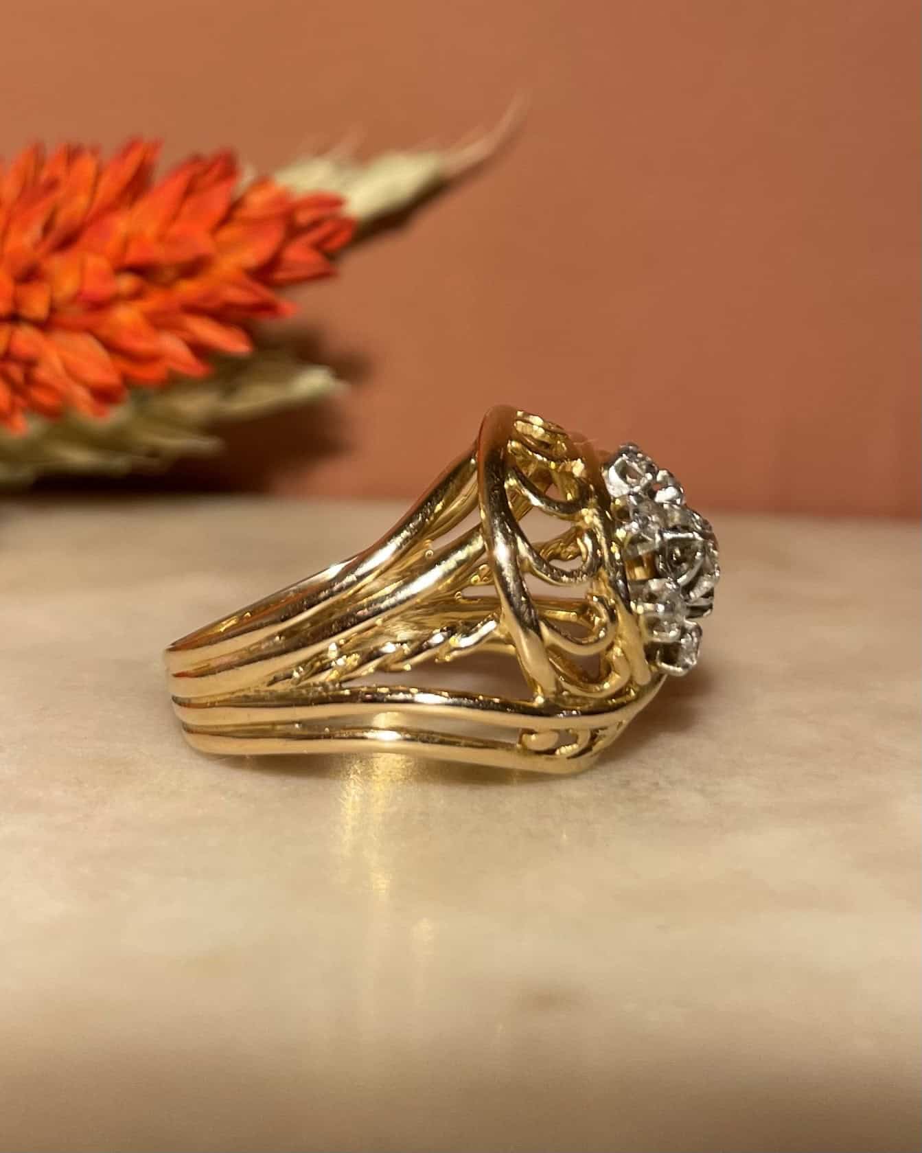 "Megan" Art Deco Diamond Dome Ring