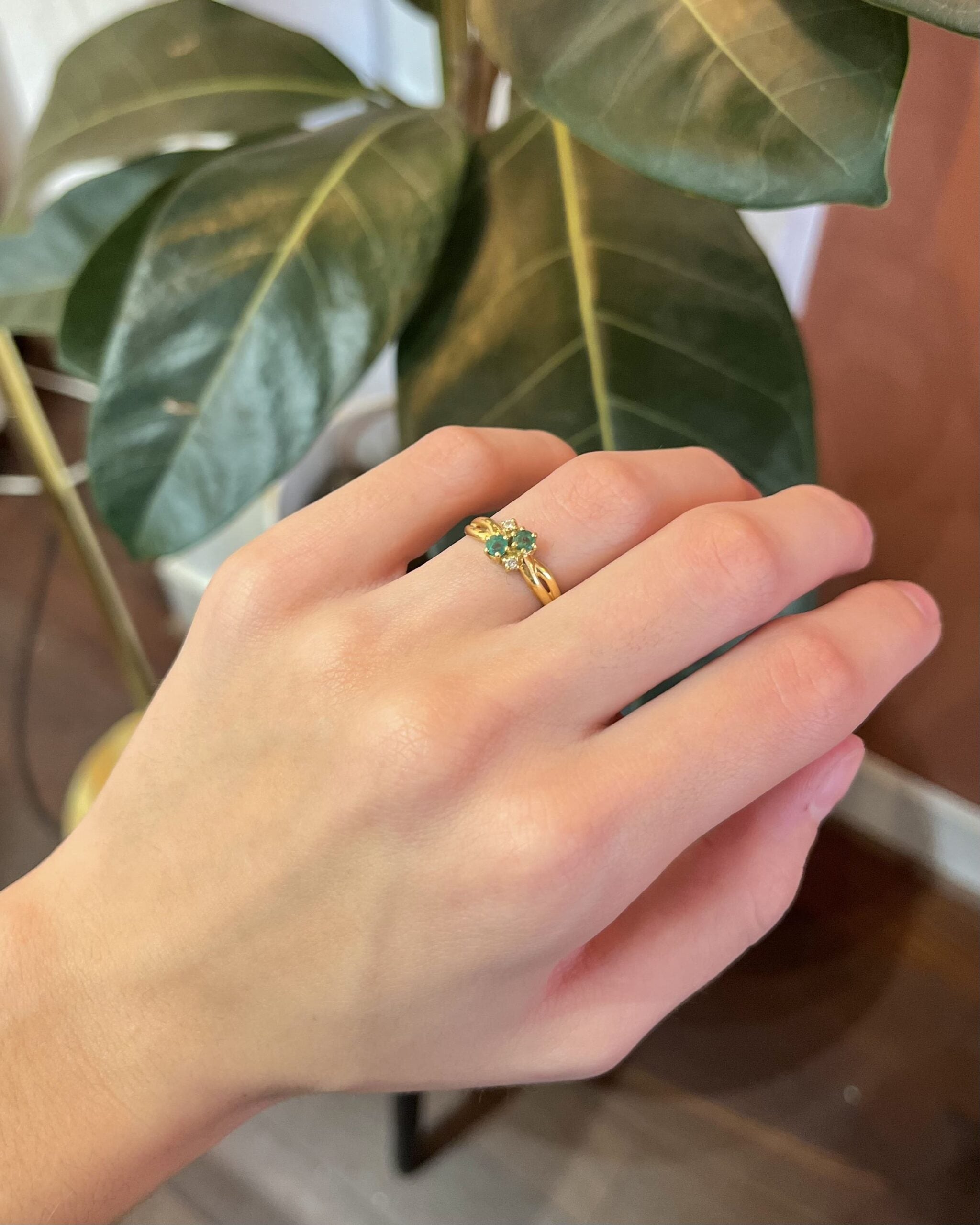 Bague Toi &amp; Moi Émeraudes &amp; Diamants "Diandra"