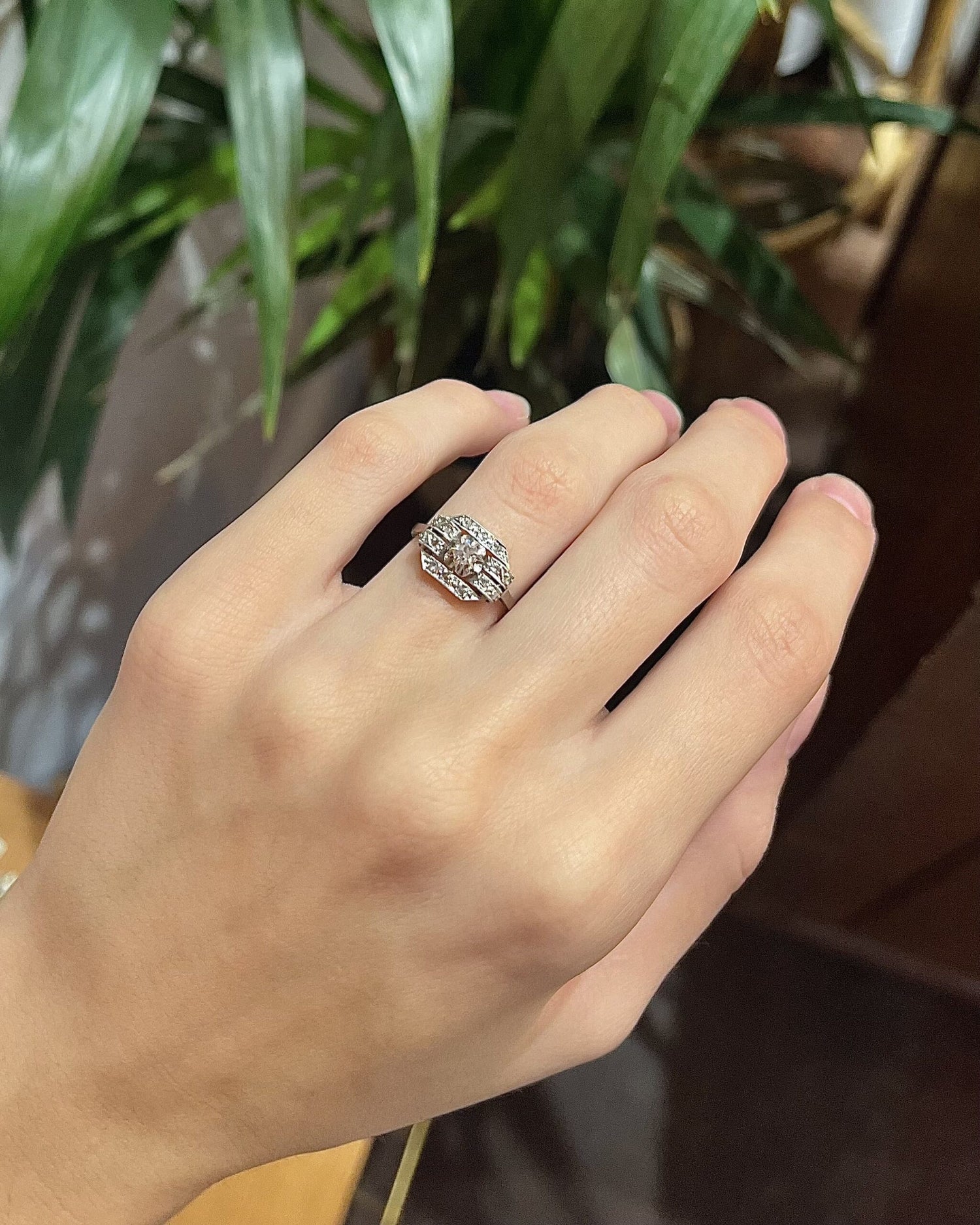 Bague Art-déco 17 Diamants &quot;Genevive&quot;