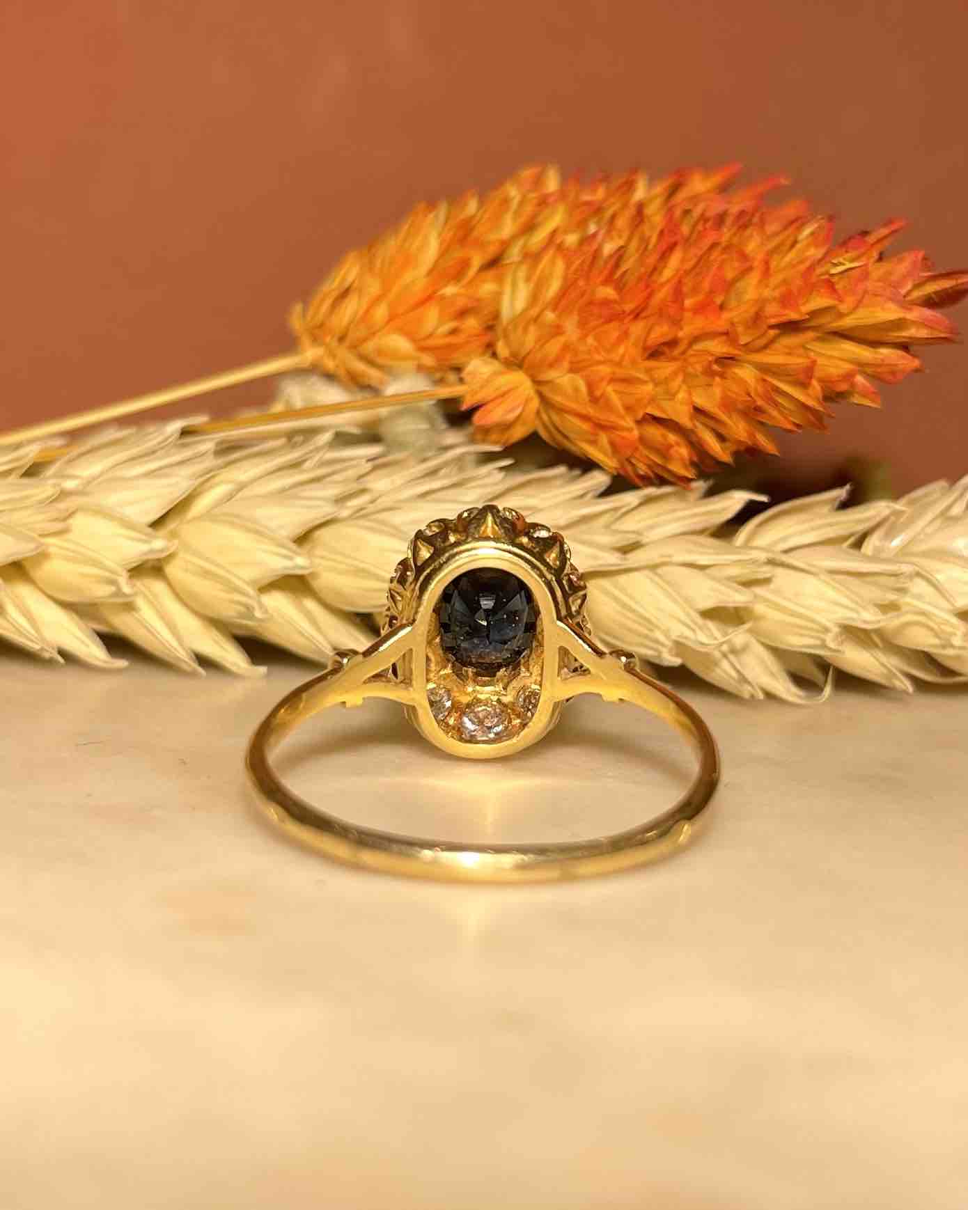 "Sanara" Sapphire &amp;amp; Diamond Daisy Ring