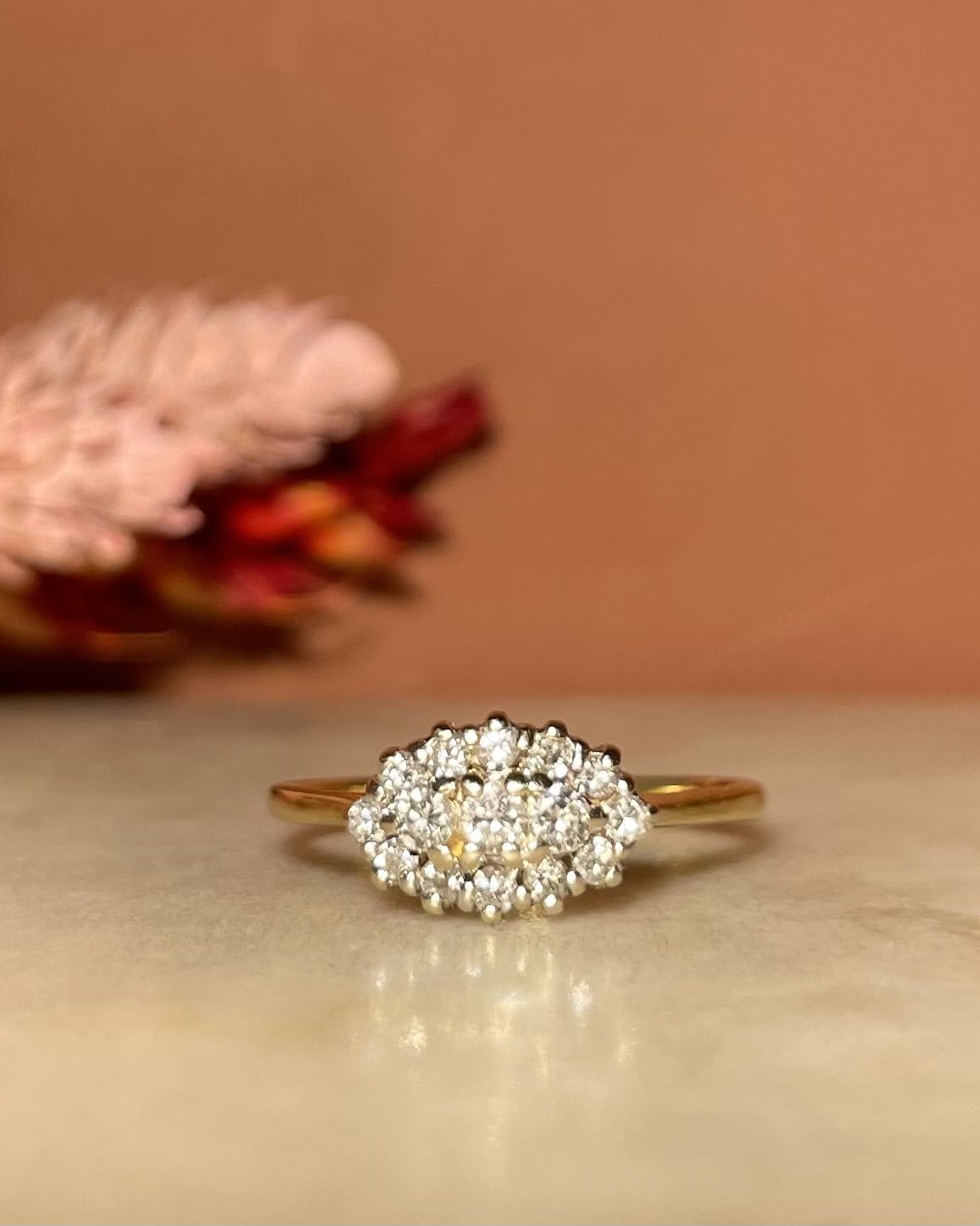 "Oumi" 15 Diamond River Flower Ring 0.33 carat