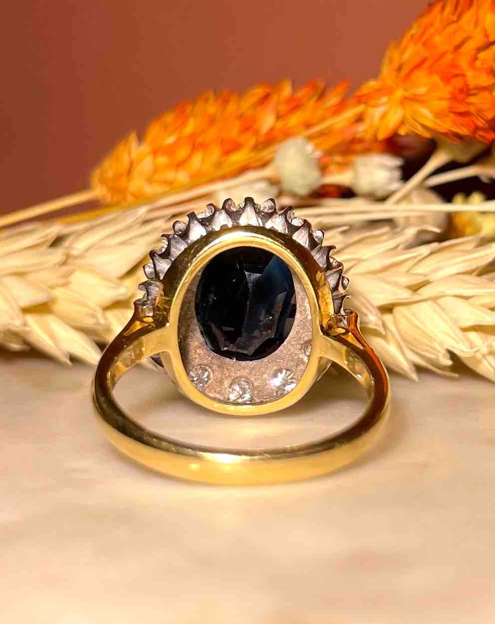 Bague Marguerite Saphir 5 carats &amp; Diamants "Georgina"