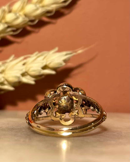 Bague Fleur Tressée Art-Déco Perle &quot;Lorrie&quot;
