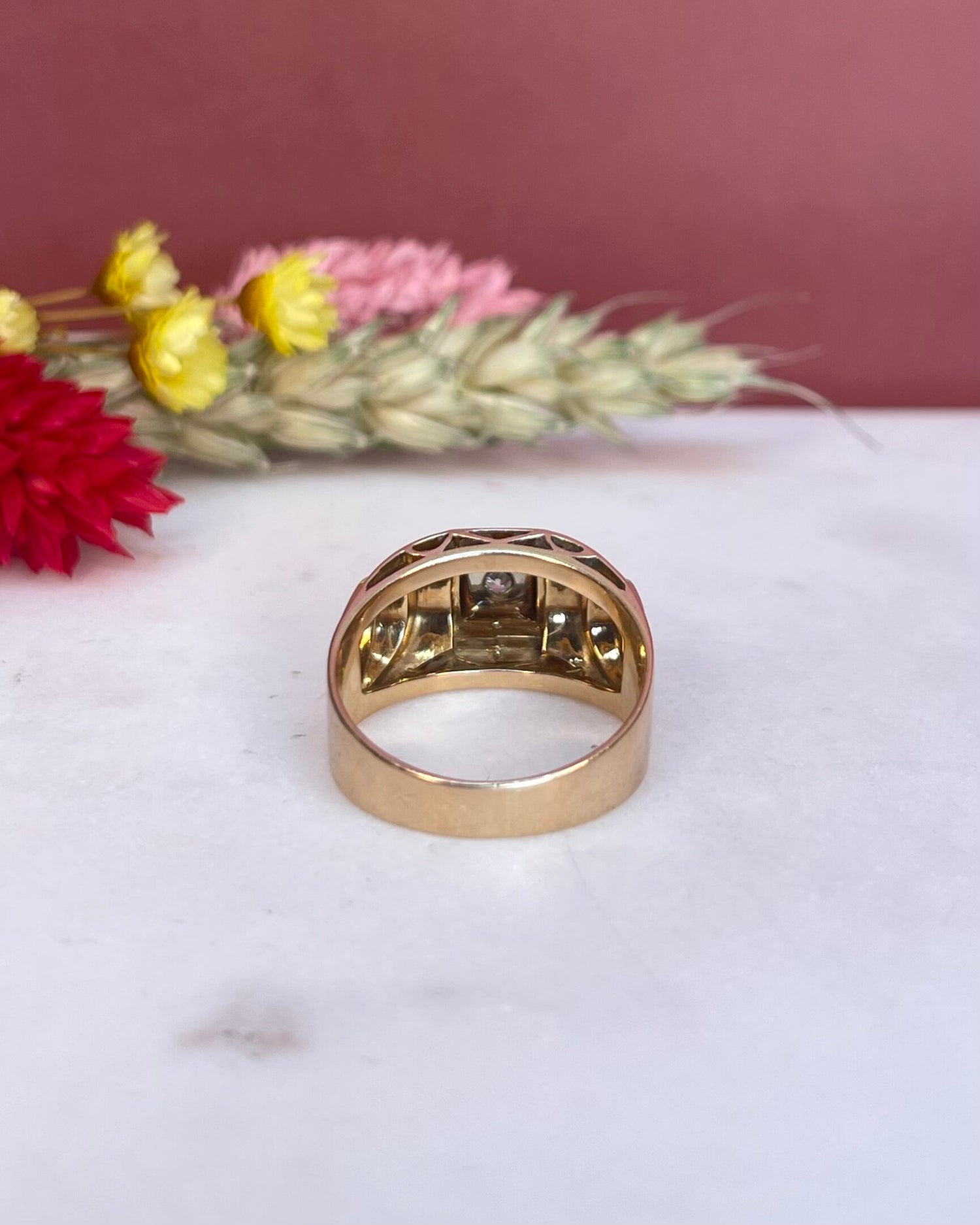 Bague Vintage Tank Diamants &quot;Sixtine&quot; - Elliade Paris