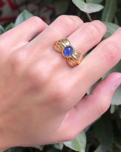 Anillo de oro de 10,53 g con zafiro de Ceilán de 3,25 quilates &quot;Elidith&quot;