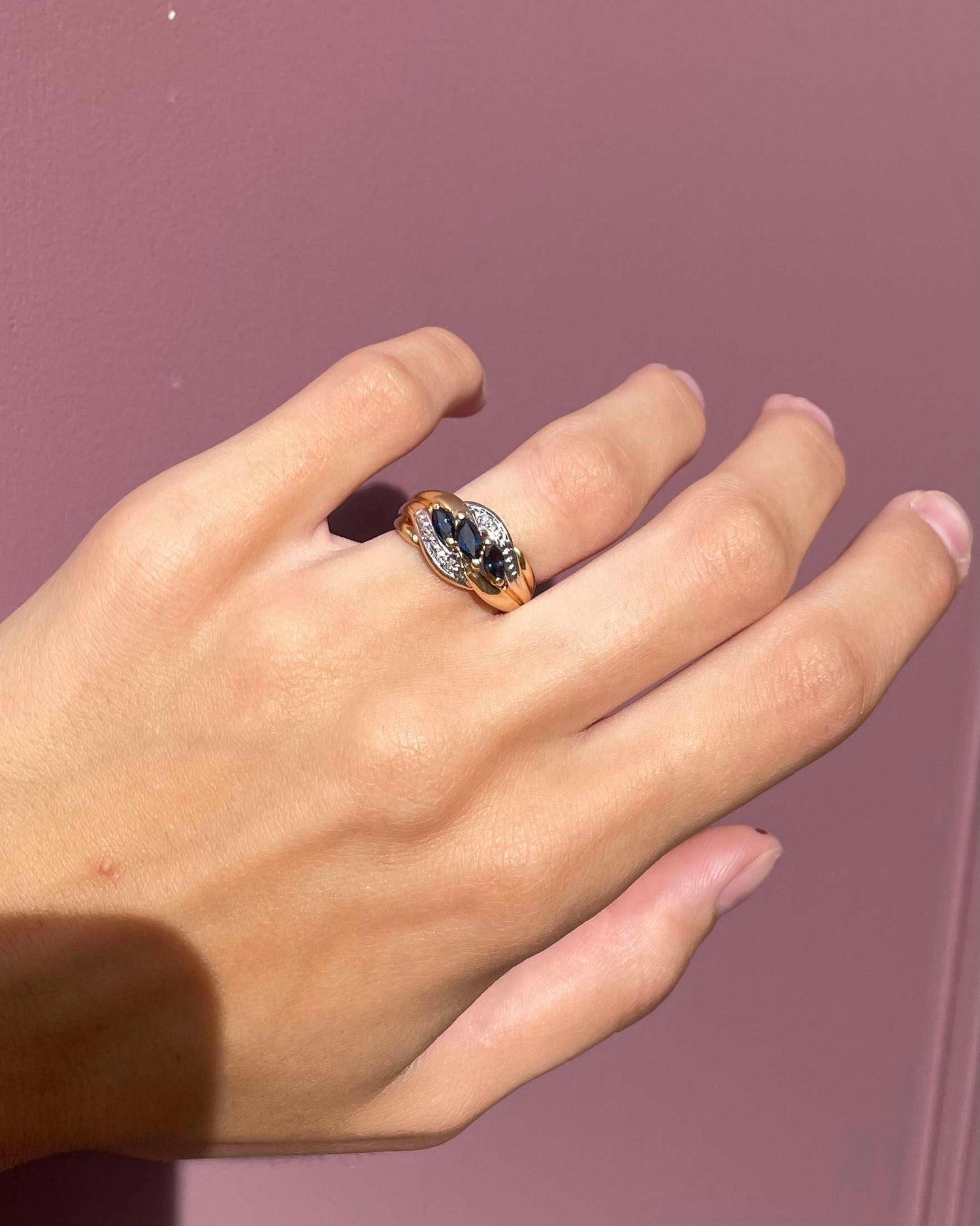 Bague Jonc Saphirs &amp; Diamants &quot;Sania&quot;