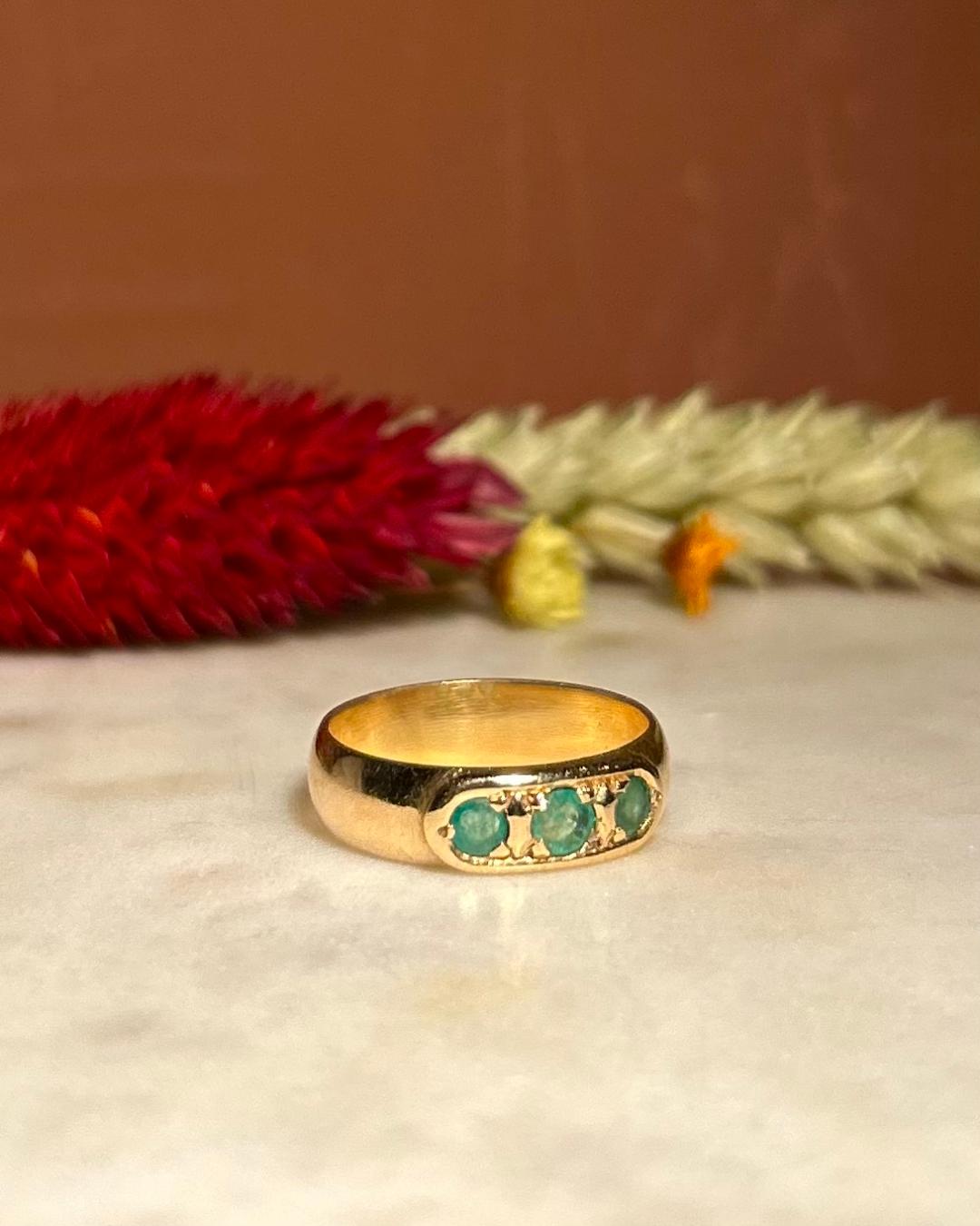 Bague Jonc Trilogie Émeraudes "Marta"