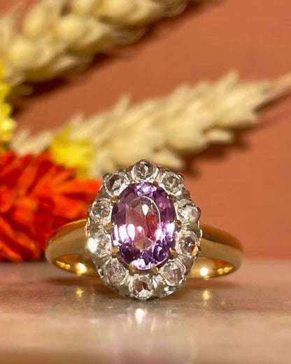 Bague Marguerite Améthyste  &amp; 10 Diamants &quot;Tayara&quot;