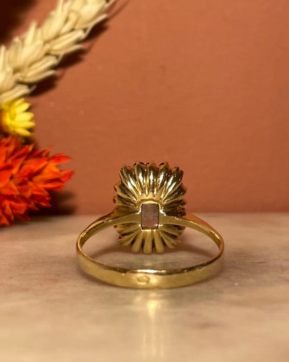 &quot;Olina&quot; Aquamarine Daisy Ring 1.85 Carat &amp;amp; 18 Sapphires