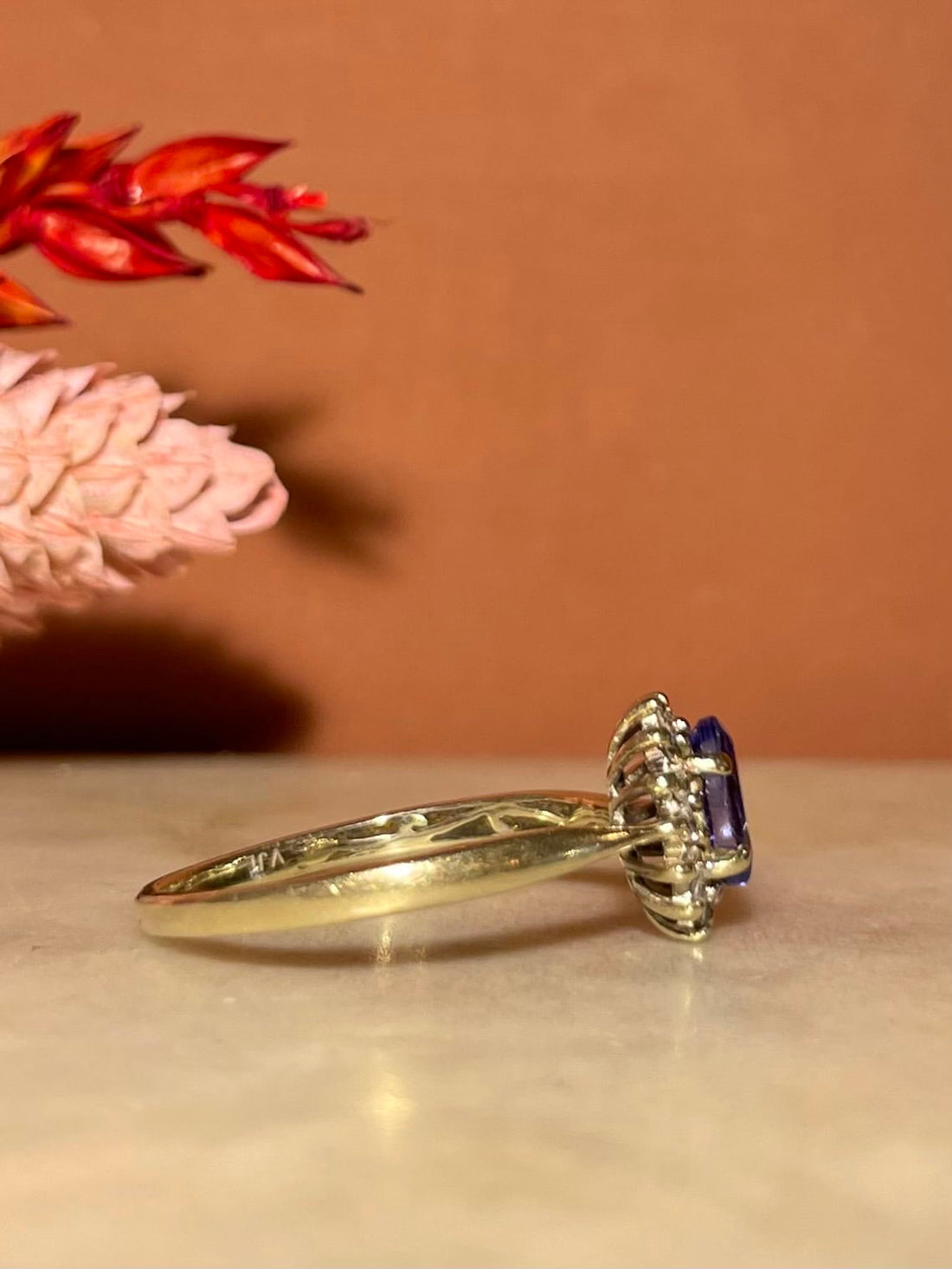 Bague Marguerite Tanzanite 0.50 carat &amp; 14 Diamants  &quot;Joyce&quot;