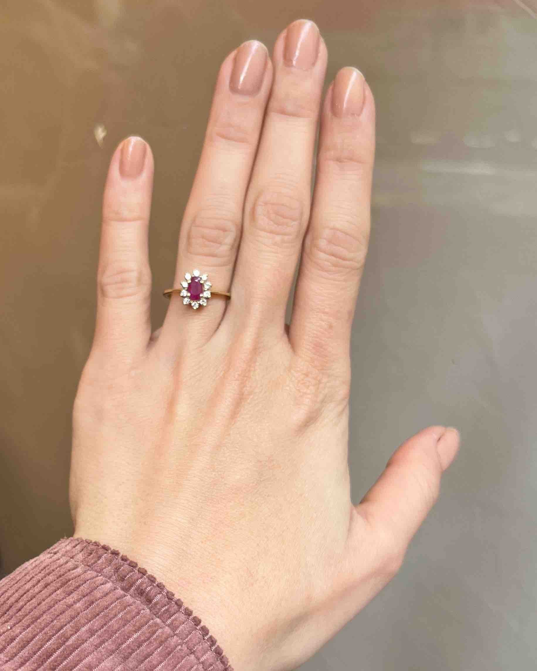Bague Marguerite Rubis &amp; Diamants "Raphaëlle"
